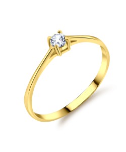 Gold Plated Little Gemstone 3mm. Silver Ring CSR-150-3-GP